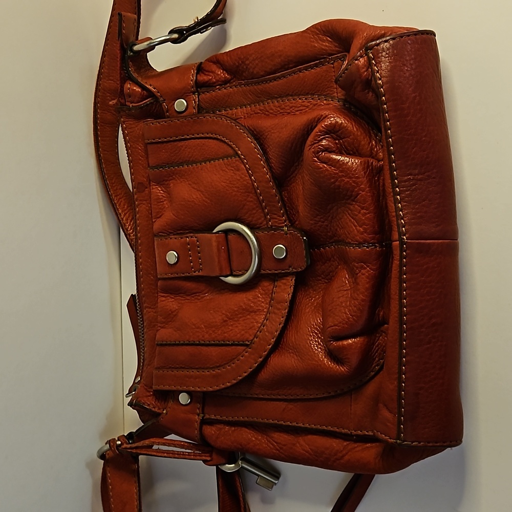 Fossil red  leather bag
